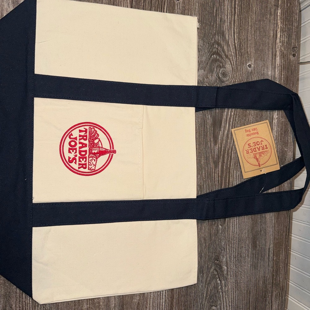 Trader Joe's Disneys Animal Kingdom Canvas Tote Bag - Navy and Cream - Picture 5 of 7